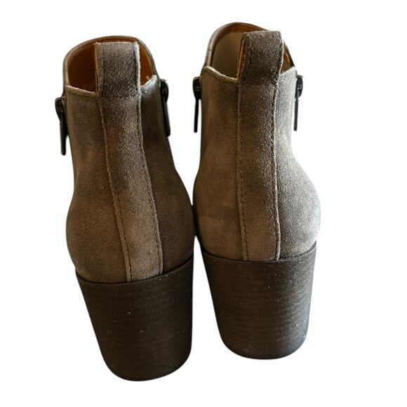 New Lucky Brand Basel Heeled Boots Women's Size 10 M Dune Brown Suede Leather - Picture 3 of 8